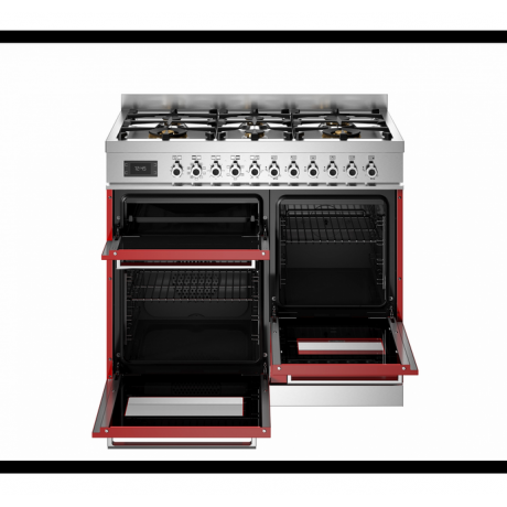 BERTAZZONI PRO10 6L 3E RO T  Ηλεκτρικ΄ή Κουζίνα με Εστίες Αερίου 100cm Κόκκινο